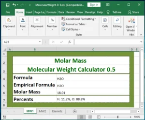 Molar mass calculator / molecular weight calculator free download