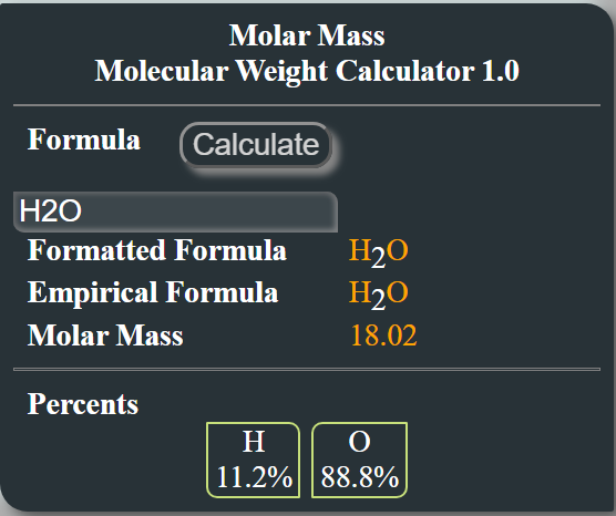 Online Molar Mass / Molecular Weight Calculator برنامج حساب الوزن الجزيئي